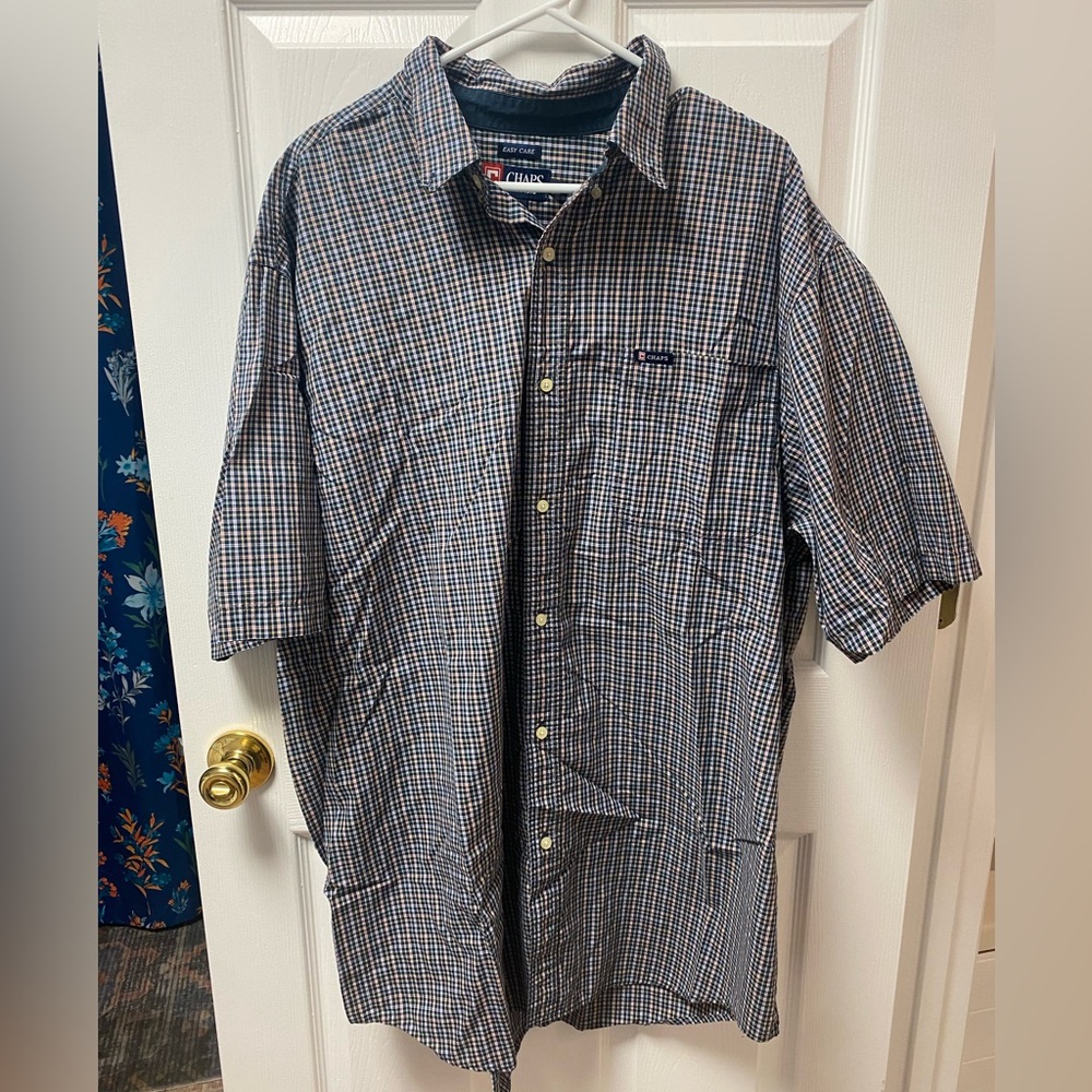 Chaps Blue Casual Button Down Shirt